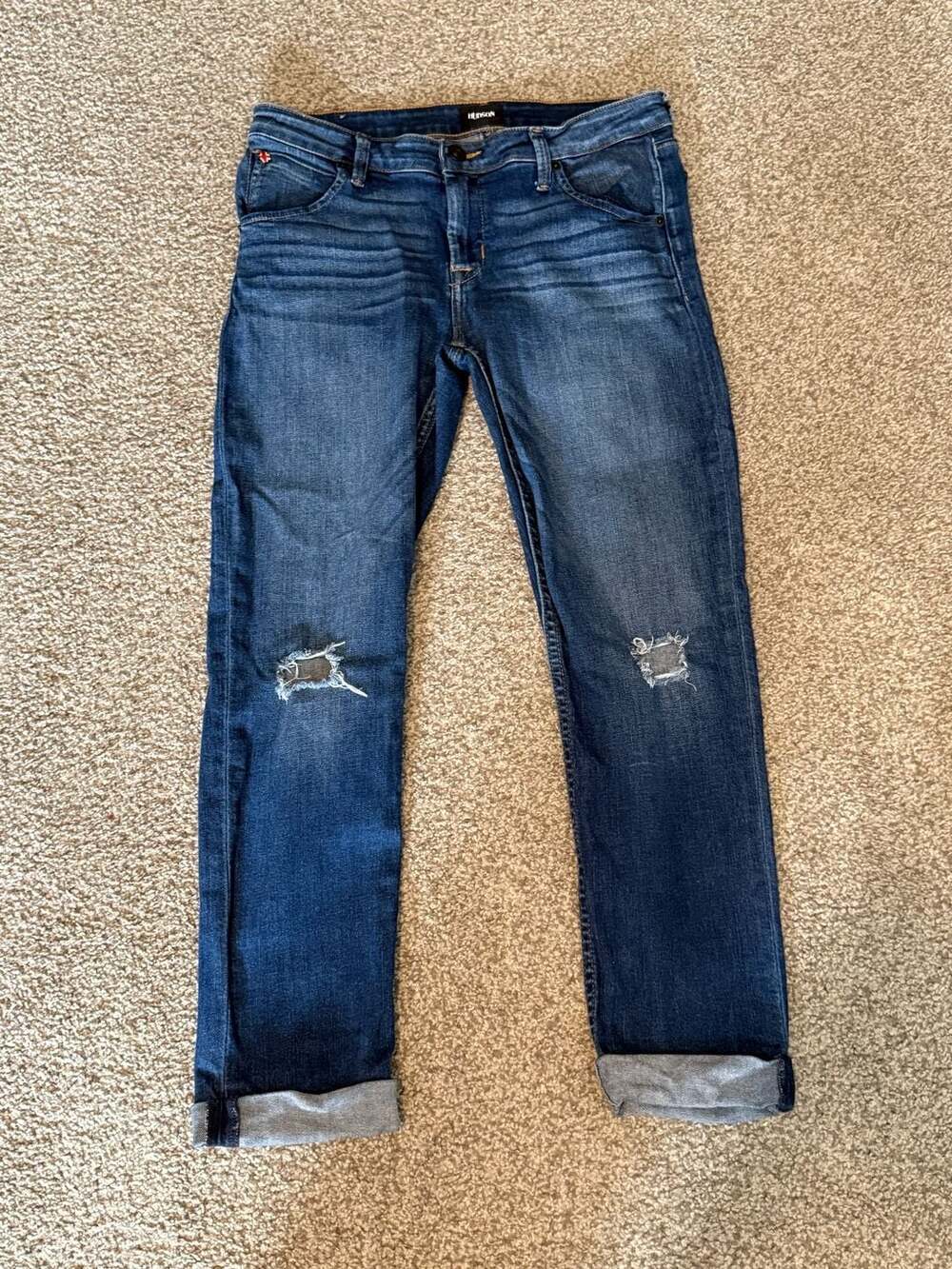 Hudson Bacara Straight Crop Distressed Jeans Size 29